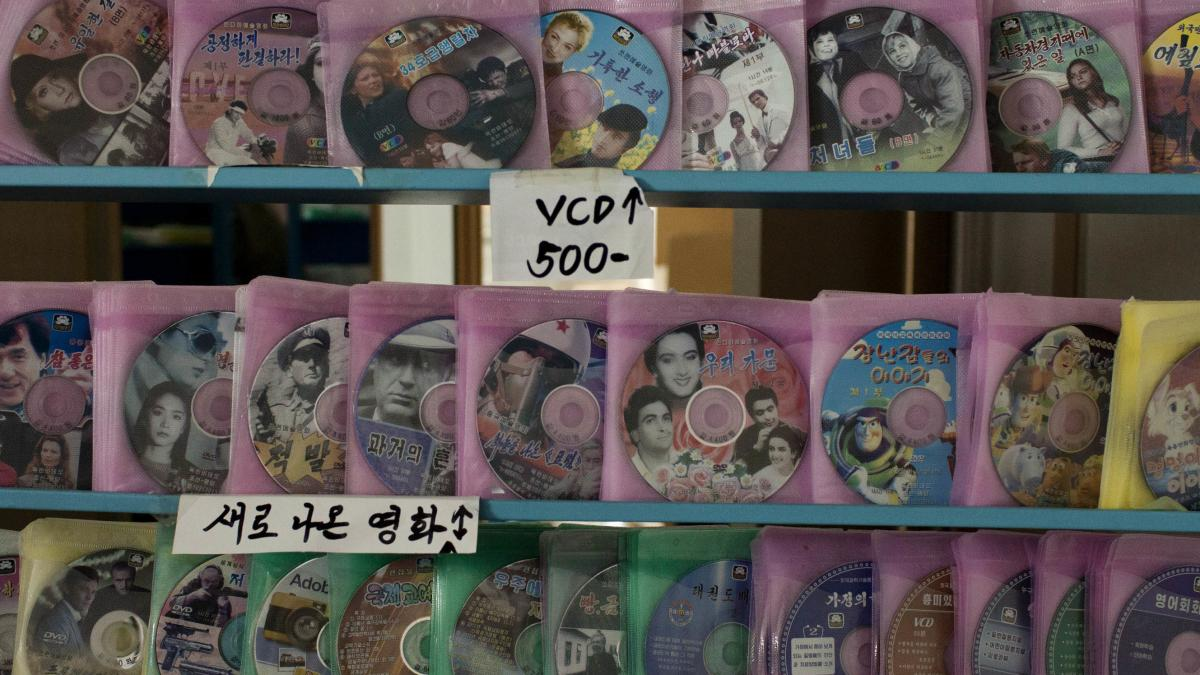 Korean DVDs sold in a North Korean black market