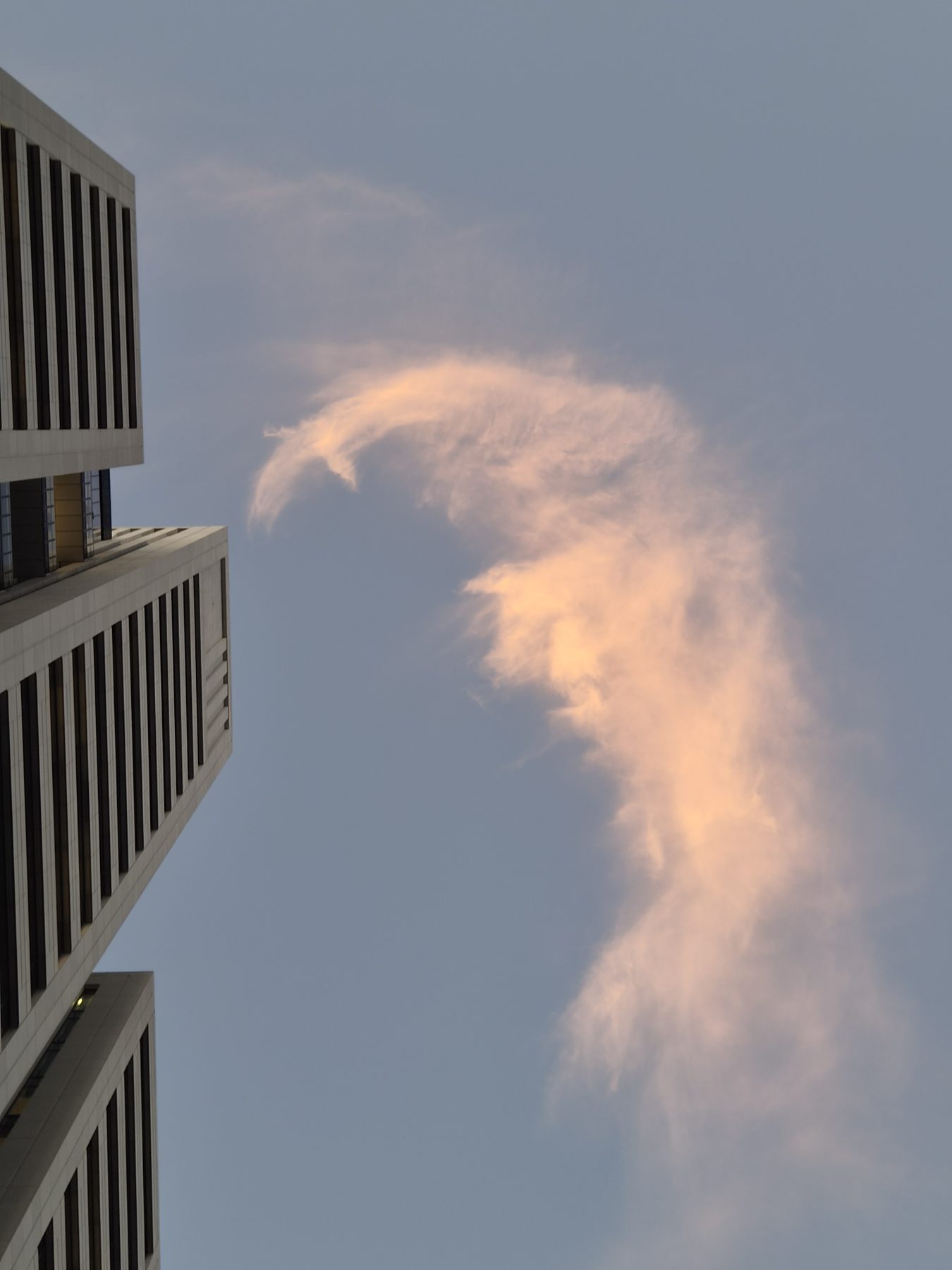 A cloud catching the last of it.